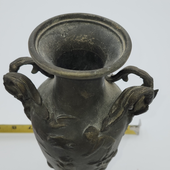 Vase 19TH Century Antique Cherubs Players Angels Playing 10 IN Marble Art Nouvea - Picture 8 of 11